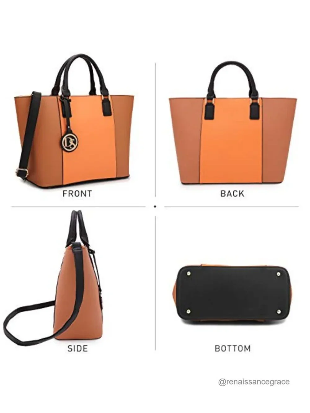 Vegan Leather Satchel Tote with Wallet, Laptop Shoulder Bag Work Purse